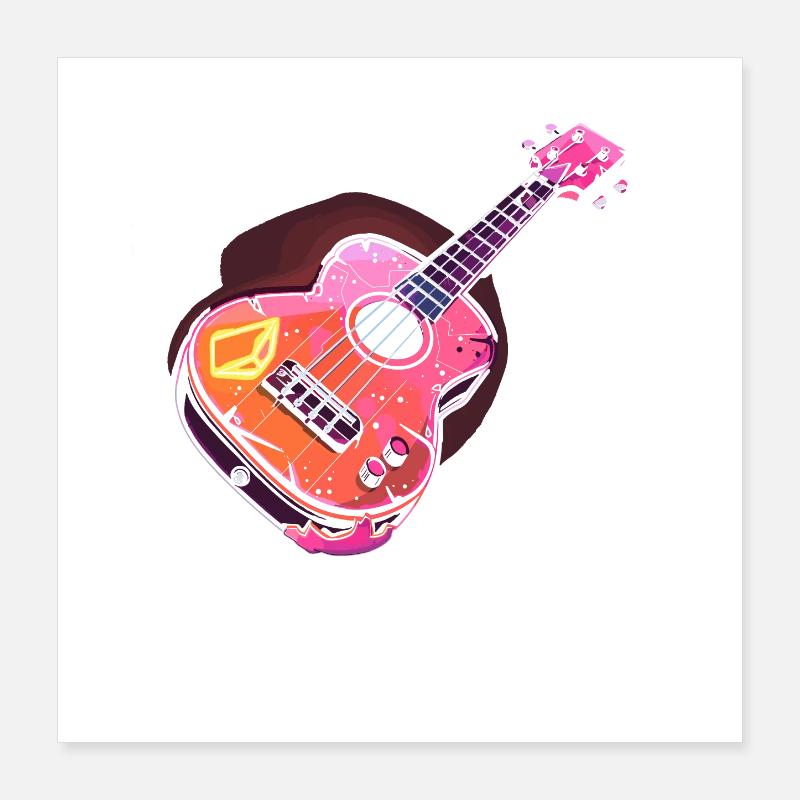 Ukulele 90er Look Poster 40x40 cm
