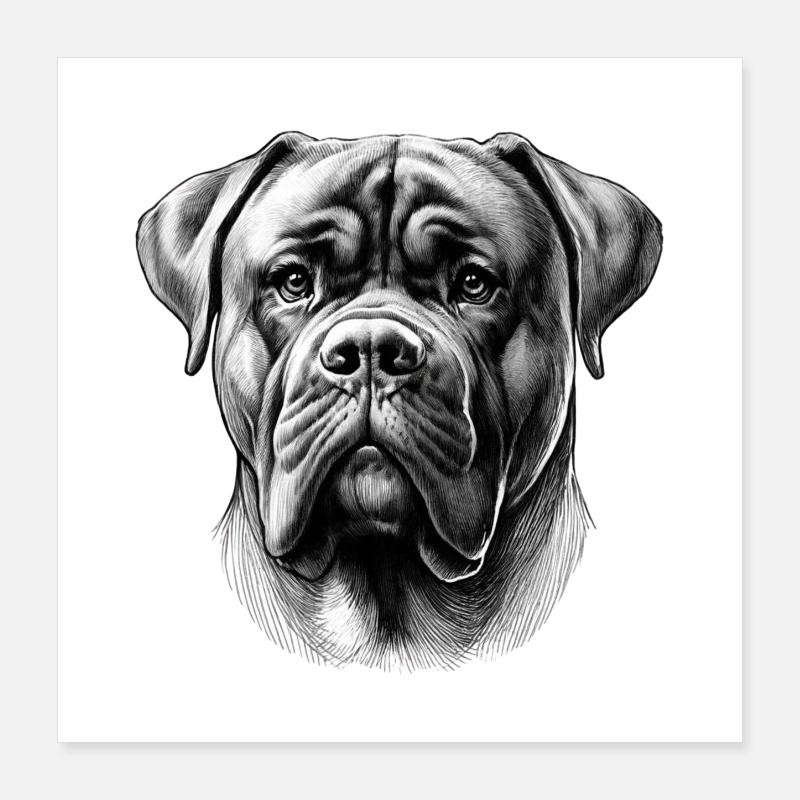 Majestätisches Cane Corso-Porträt Poster 40x40 cm