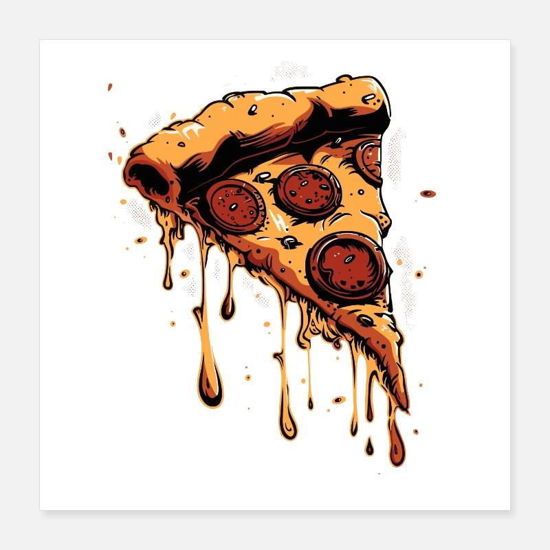 Pizzastück Grafik Poster 40x40 cm
