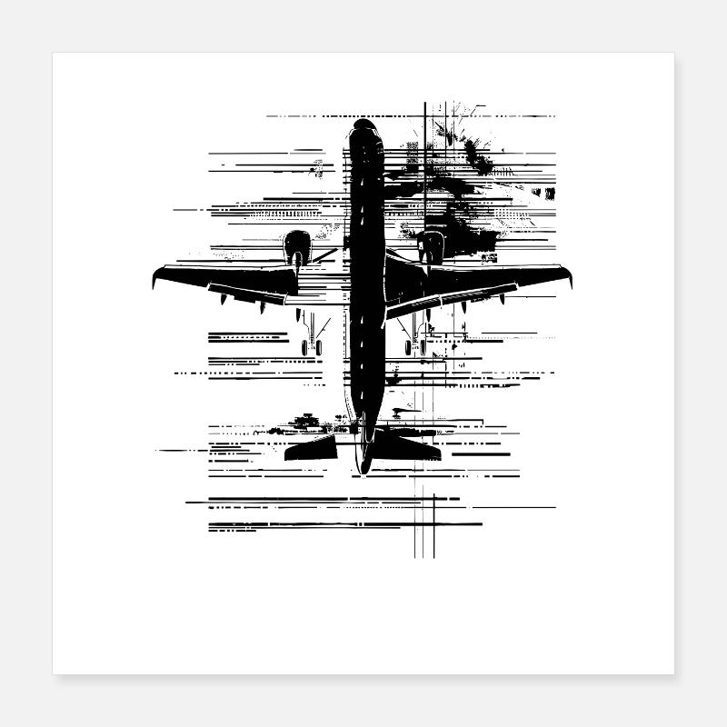 Flugzeug Poster 40x40 cm