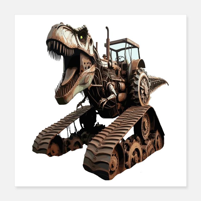 Dino-Traktor Hybrid T- Rex Poster 40x40 cm