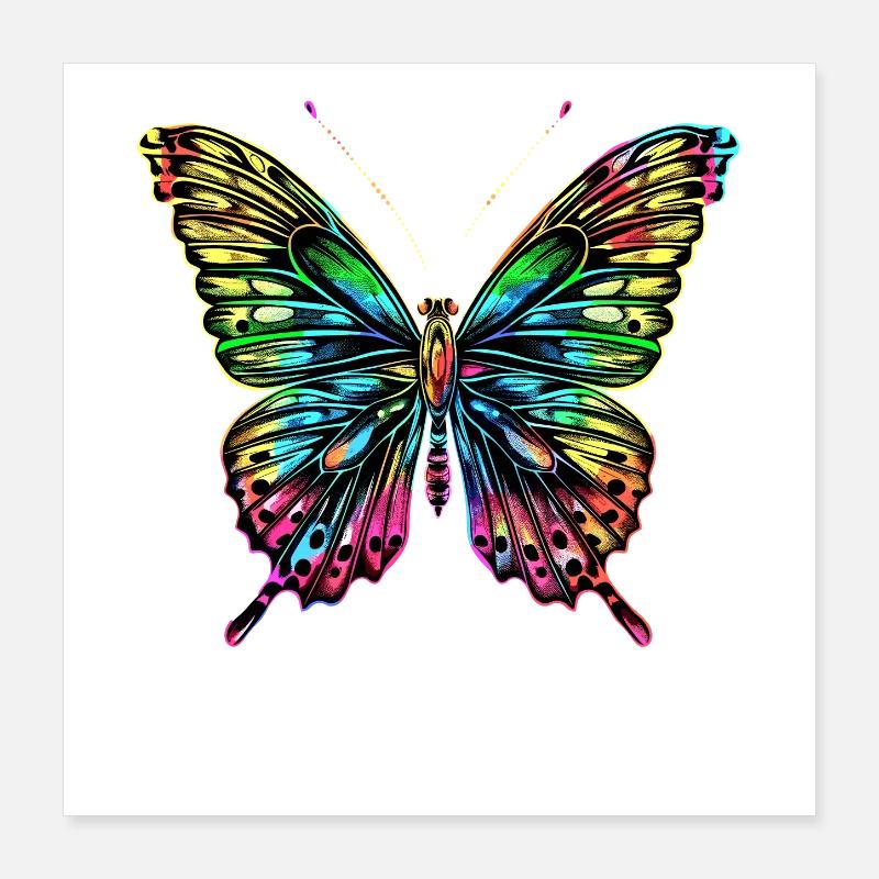 ailes de papillon papillons colorés Poster 40 x 40 cm