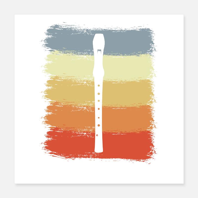 Vintage Flute Poster 16" x 16" (40x40 cm)
