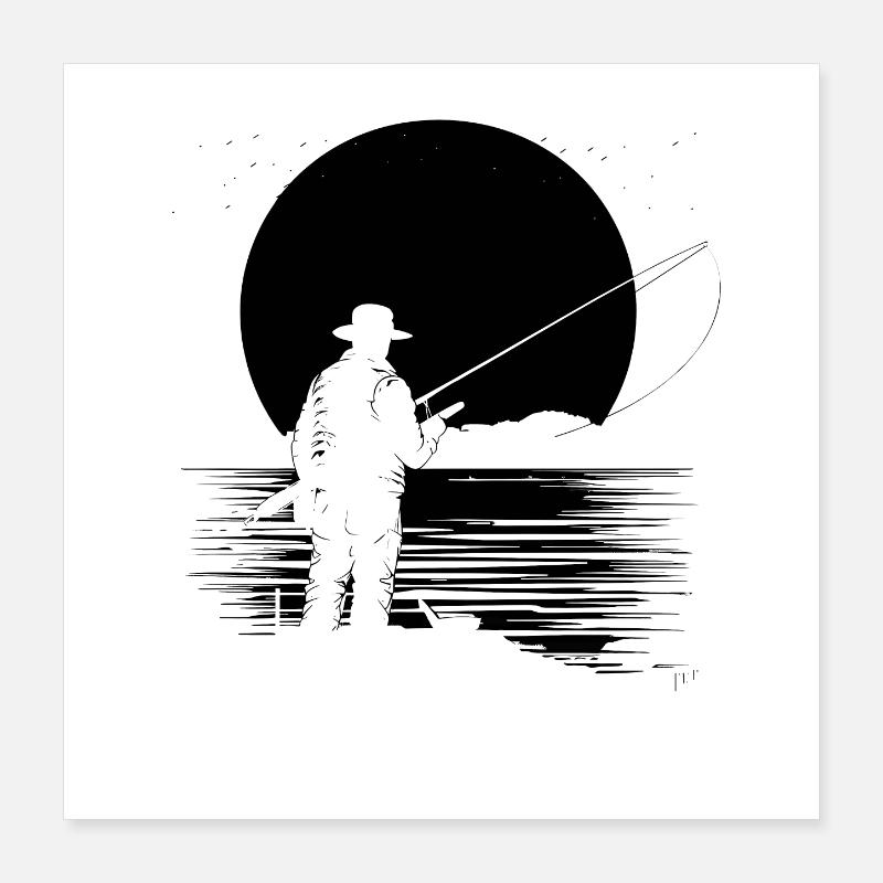 Pêche Poster 40 x 40 cm