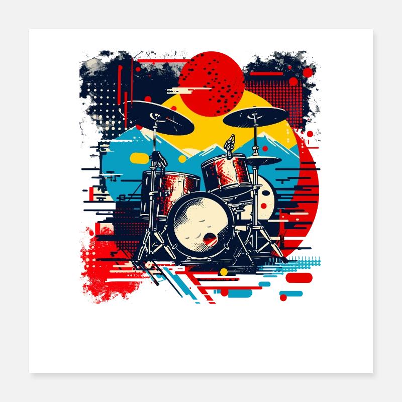 Schlagzeug Poster 40x40 cm