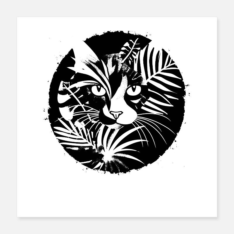 Illustration de chats Poster 40 x 40 cm