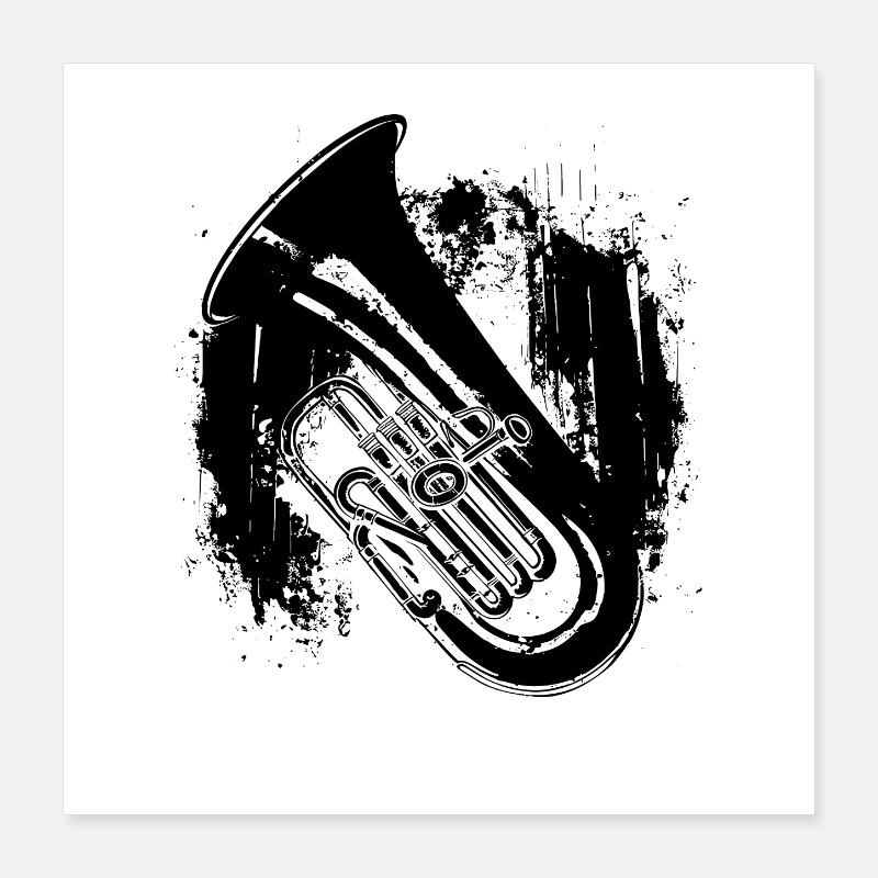 Dessin de tuba Poster 40 x 40 cm