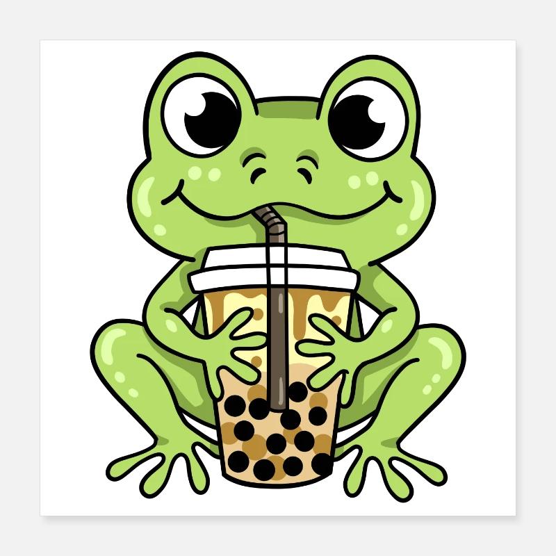Frosch Bubble Tea Poster 40x40 cm