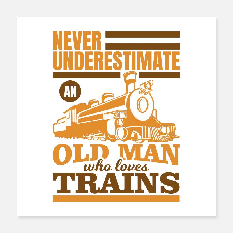 Eisenbahner Opa Poster 40x40 cm