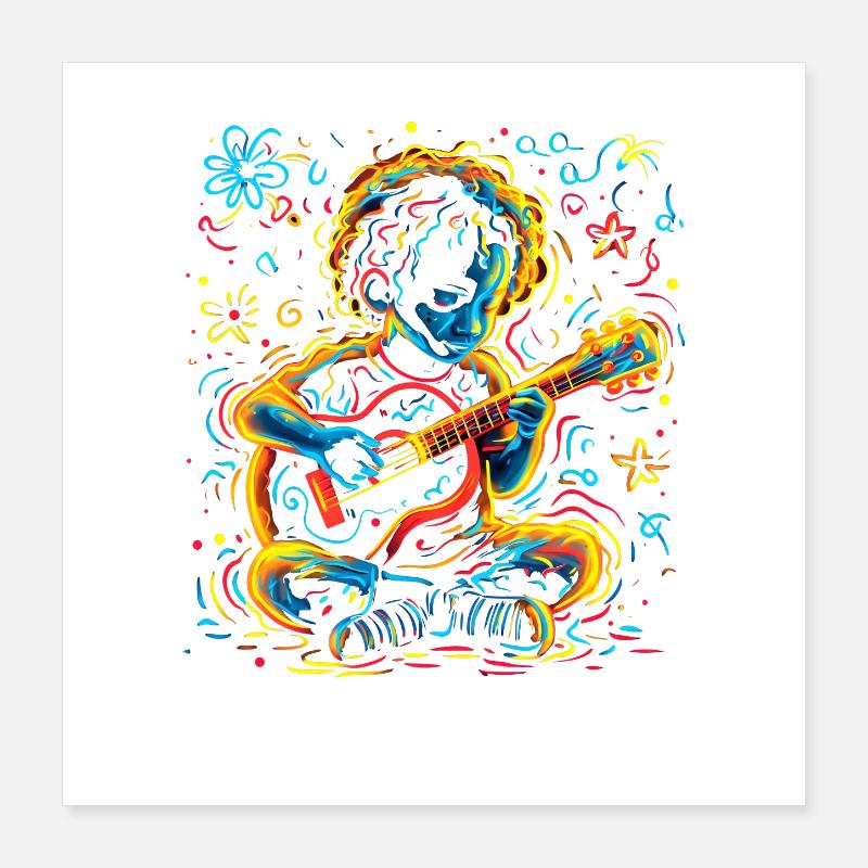 Small Ukulele Player Poster 16" x 16" (40x40 cm)