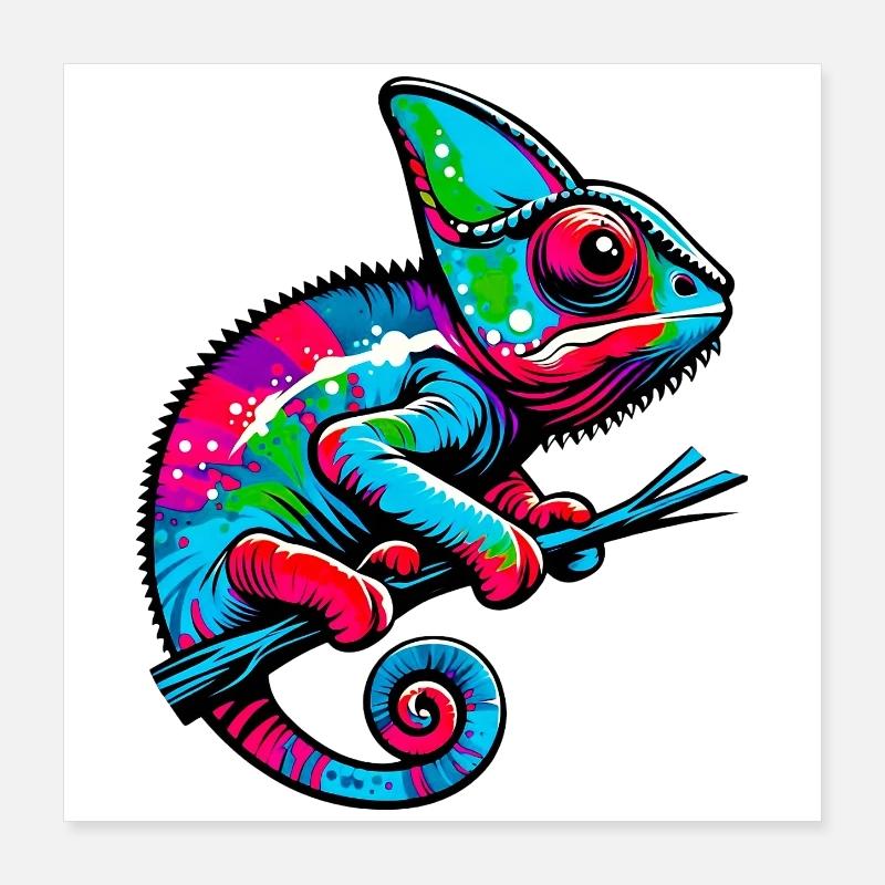 Caméléon Poster 40 x 40 cm