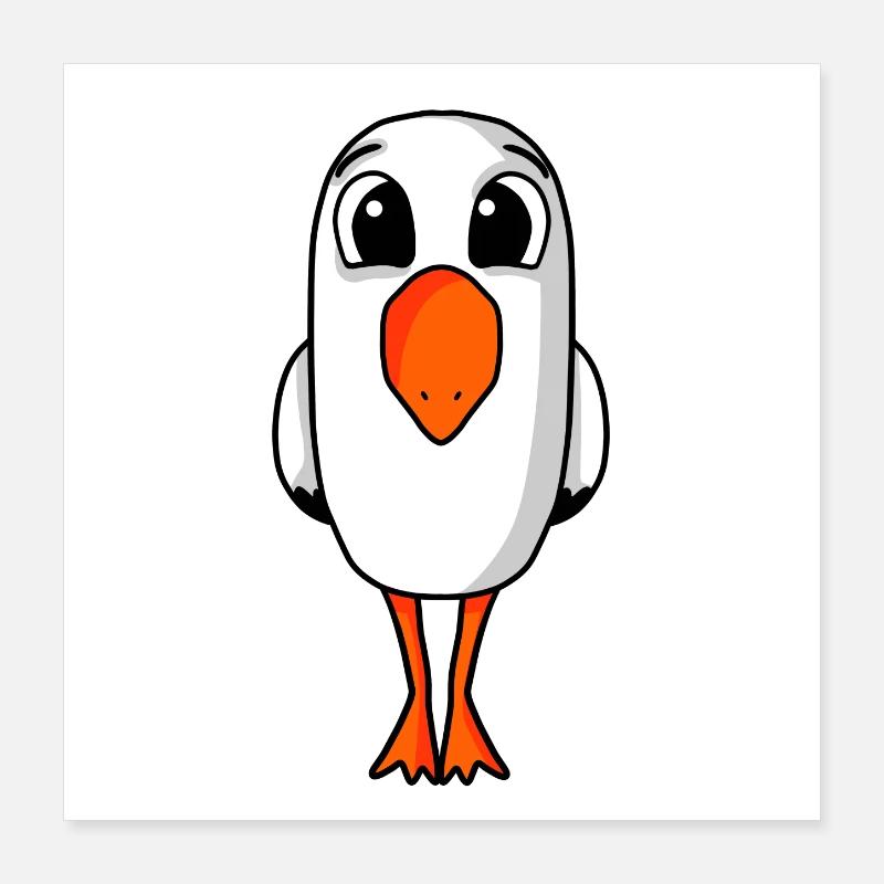 Möwe Vogel Motiv Nordsee Poster 40x40 cm