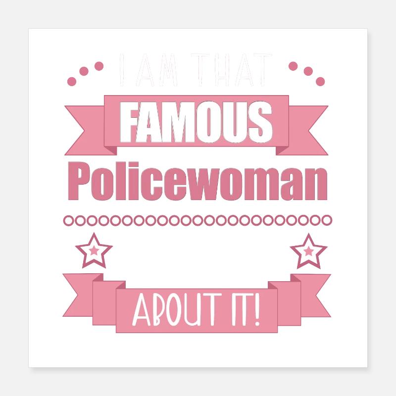 Policier Profession Dames Cadeau Poster 40 x 40 cm