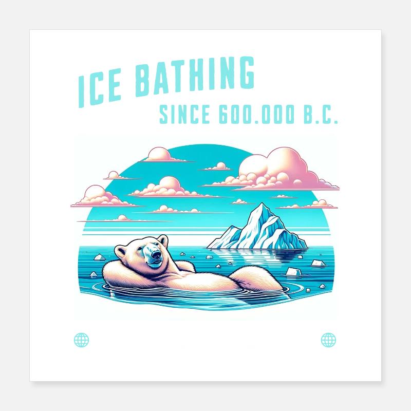 Relaxed polar bear while bathing in the Arctic Poster 16" x 16" (40x40 cm)