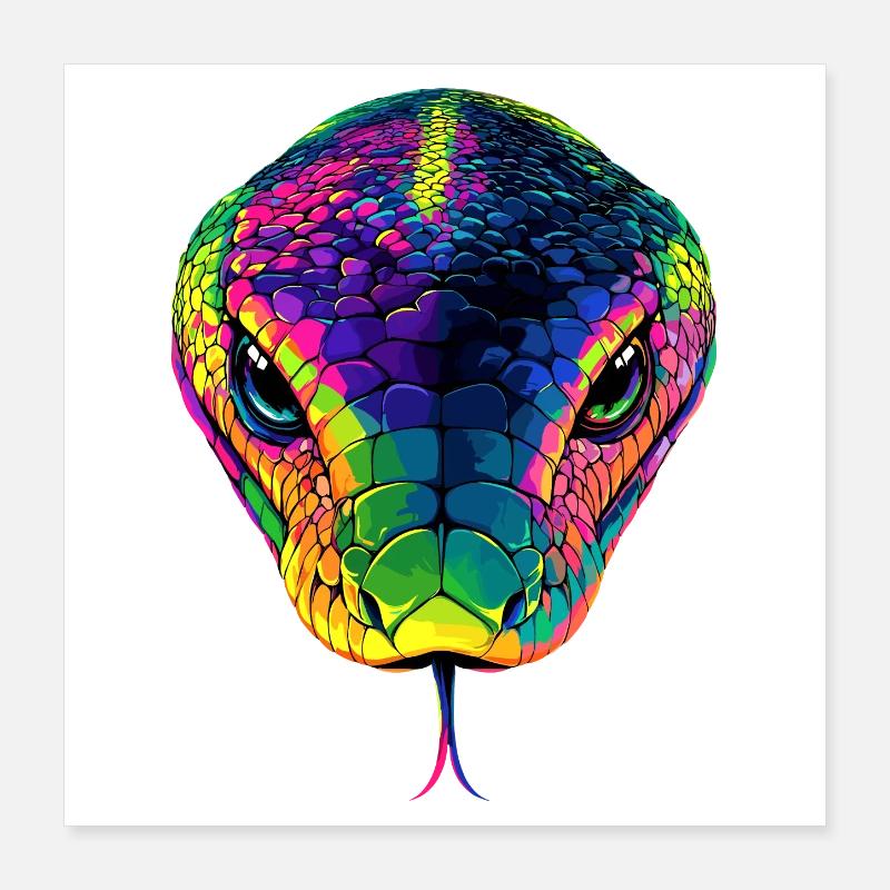 Schlange Python Kobra Mamba Klapperschlange Snake Poster 40x40 cm