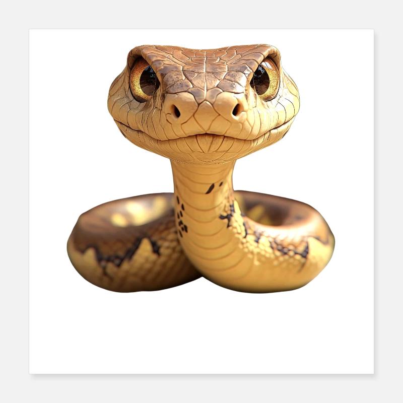 Snake Python Cobra Mamba Rattlesnake Snake Poster 16" x 16" (40x40 cm)