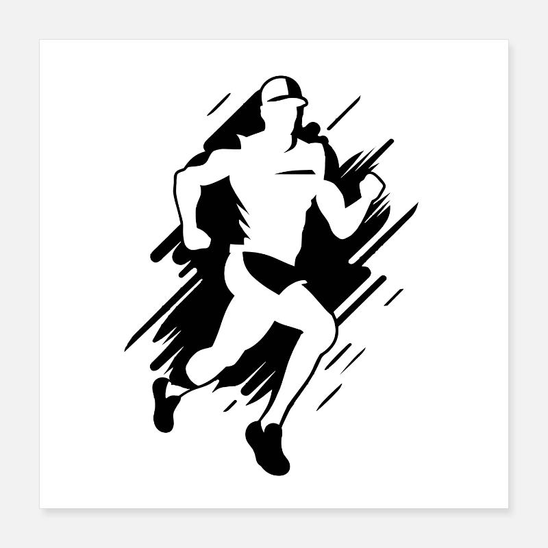 Dessin de garçon marathon Poster 40 x 40 cm