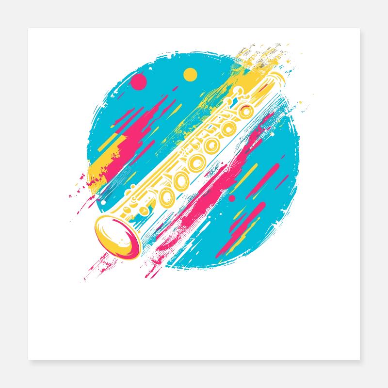 Flöte Poster 40x40 cm