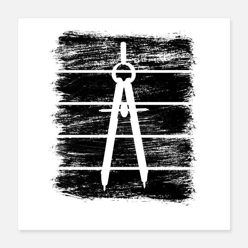 Architecture Compass Poster 16" x 16" (40x40 cm)