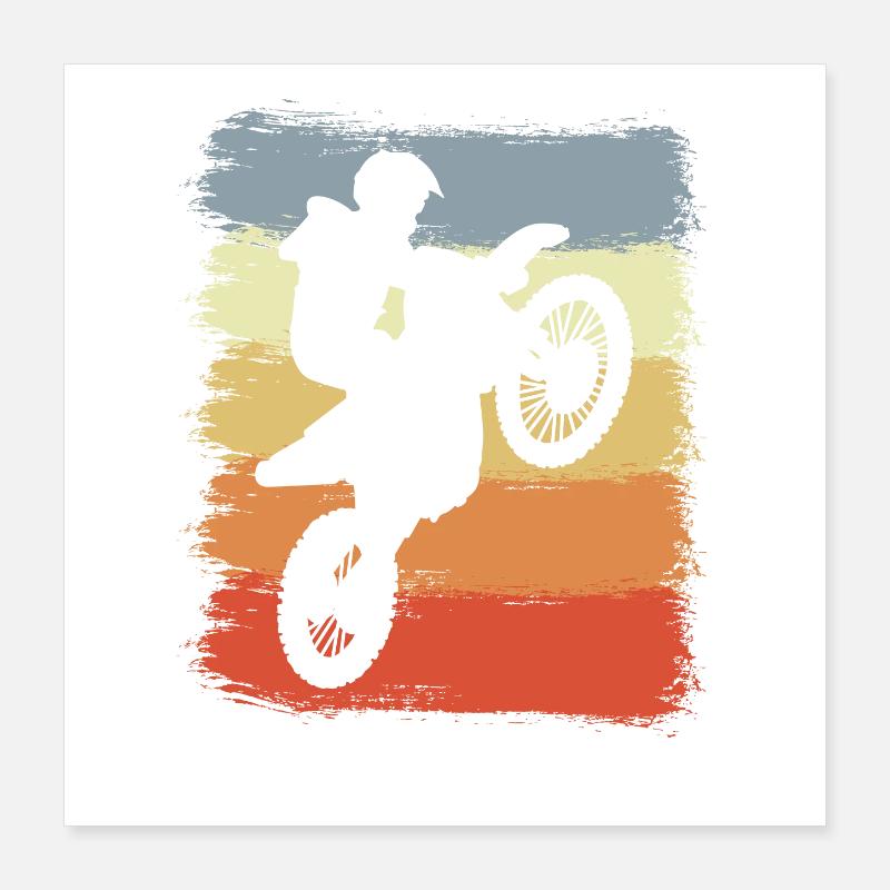 Retro Motocross Graphics Poster 16" x 16" (40x40 cm)