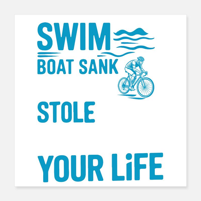 Triathlon-Anzug - Triathlet im Training Poster 40x40 cm