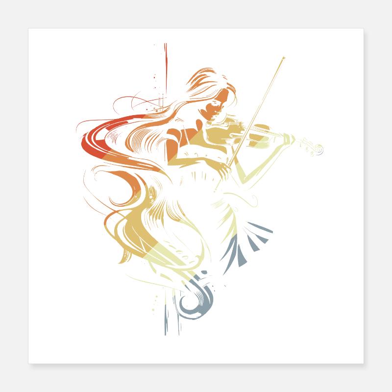 Violine Mädchen Poster 40x40 cm