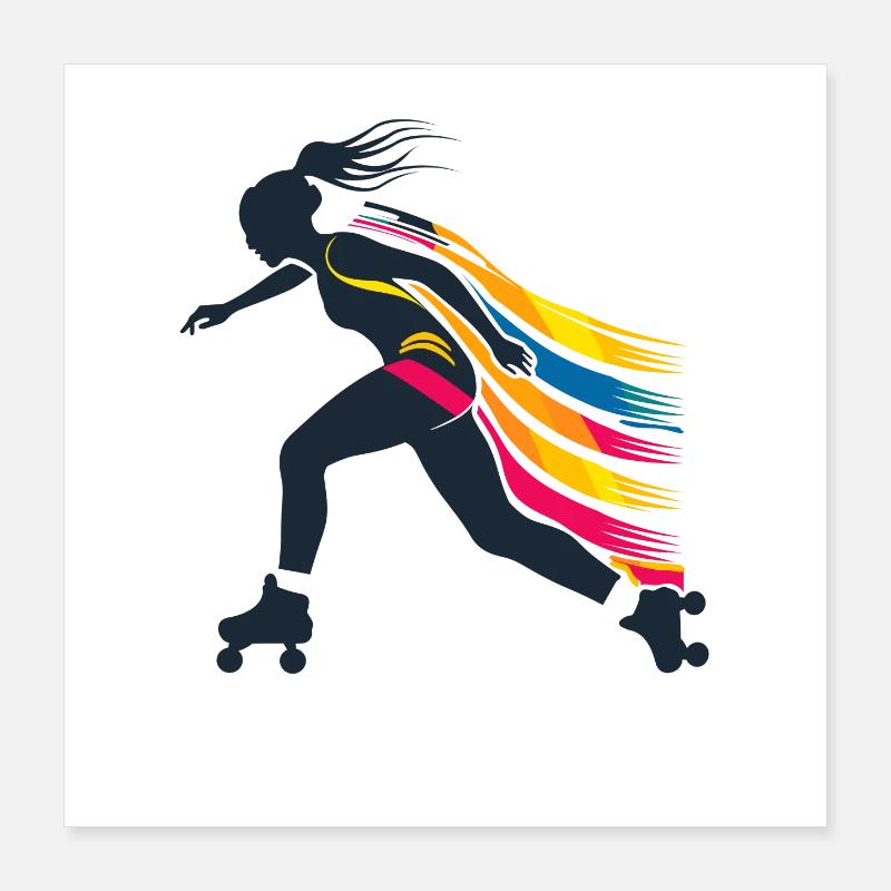 Rollschuhfahrerin Poster 40x40 cm