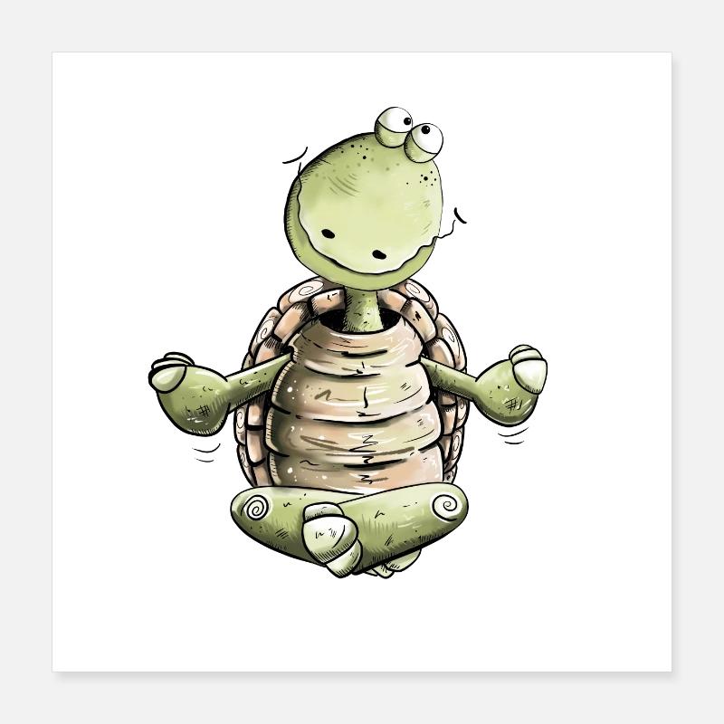 Yoga Turtle Frissons Poster 40 x 40 cm
