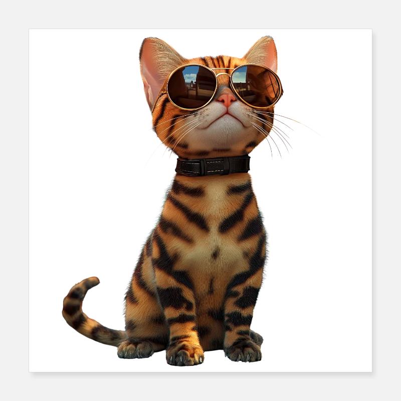 Bengal Katze Leopard Cat Leopardette Bengal Katzen Poster 40x40 cm