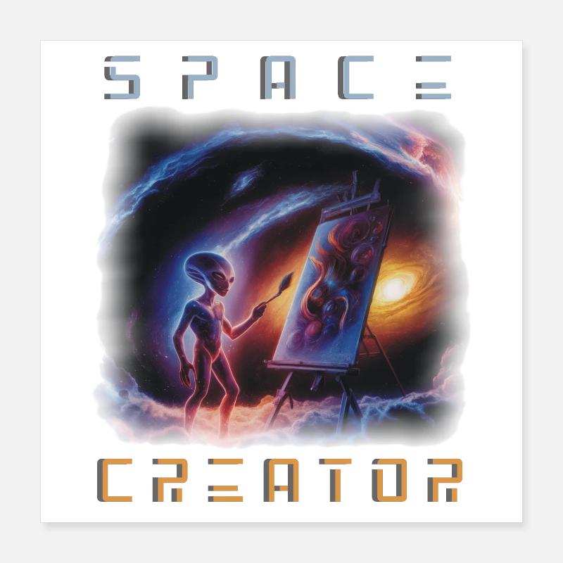 Galactic Alien Artist Canvas Poster 16" x 16" (40x40 cm)