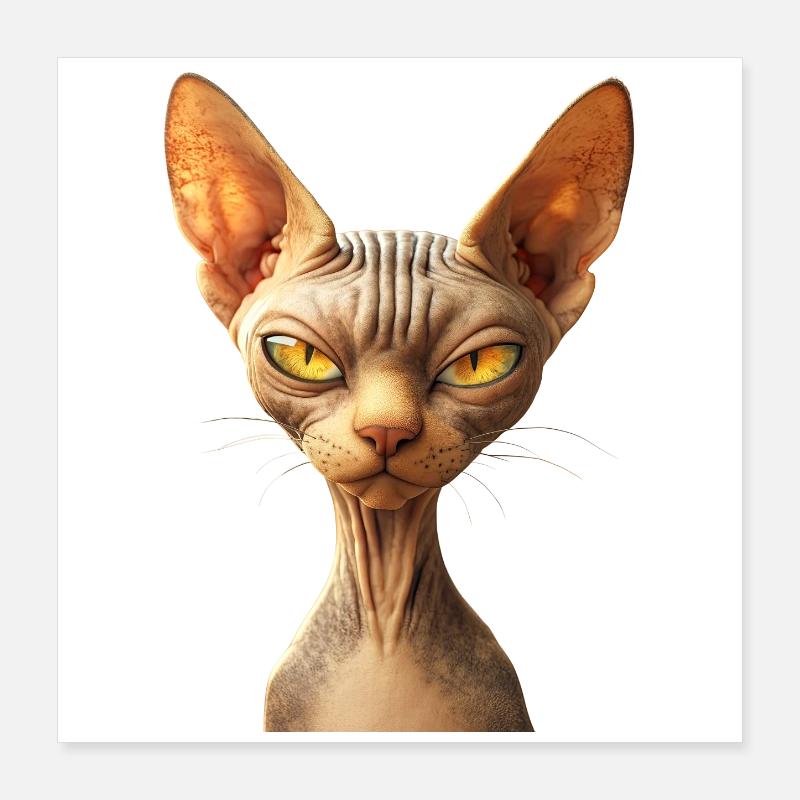 Chat Sphynx Chat Sphynx Chat Canadien Mignon Sphinx Poster 40 x 40 cm
