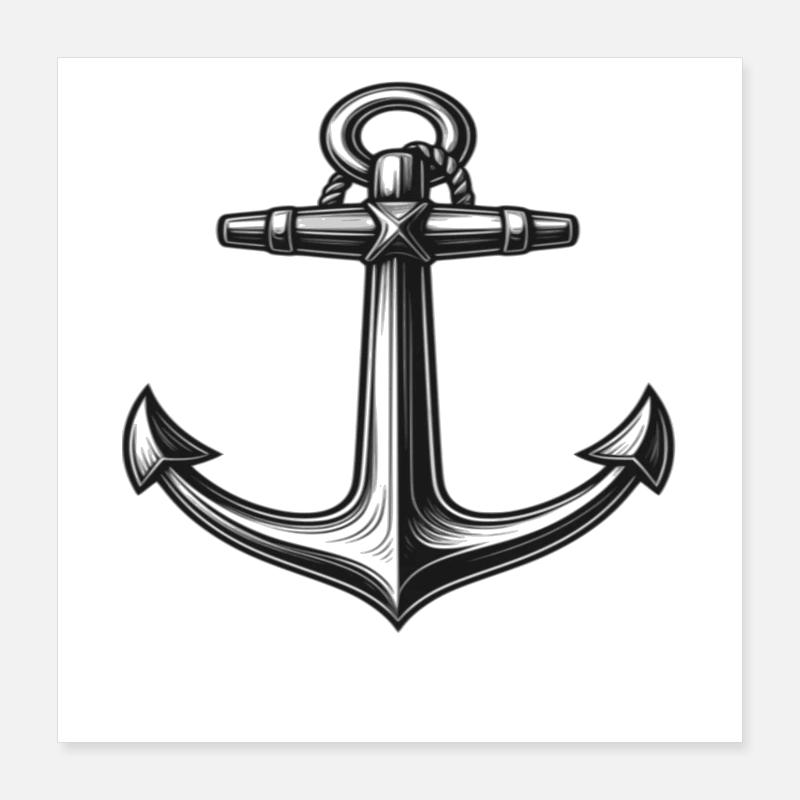 Conception d’ancre maritime Poster 40 x 40 cm