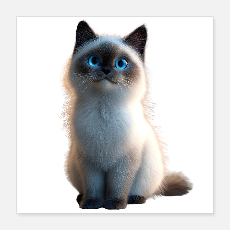 Chat Birman Chat Birman Sacré Chat Birman Mignon Chats Birmans Poster 40 x 40 cm