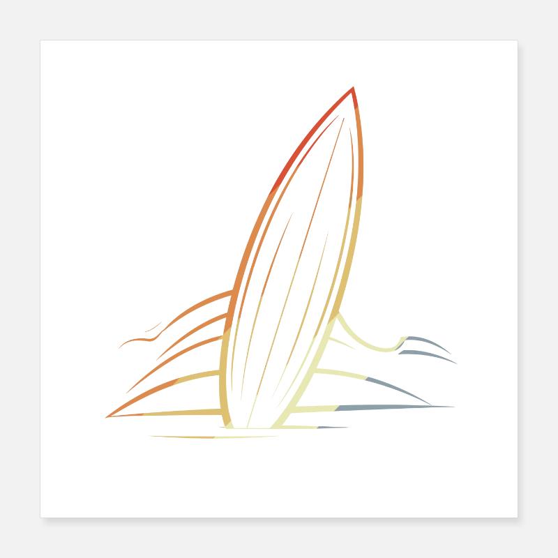 Surfboard Poster 16" x 16" (40x40 cm)