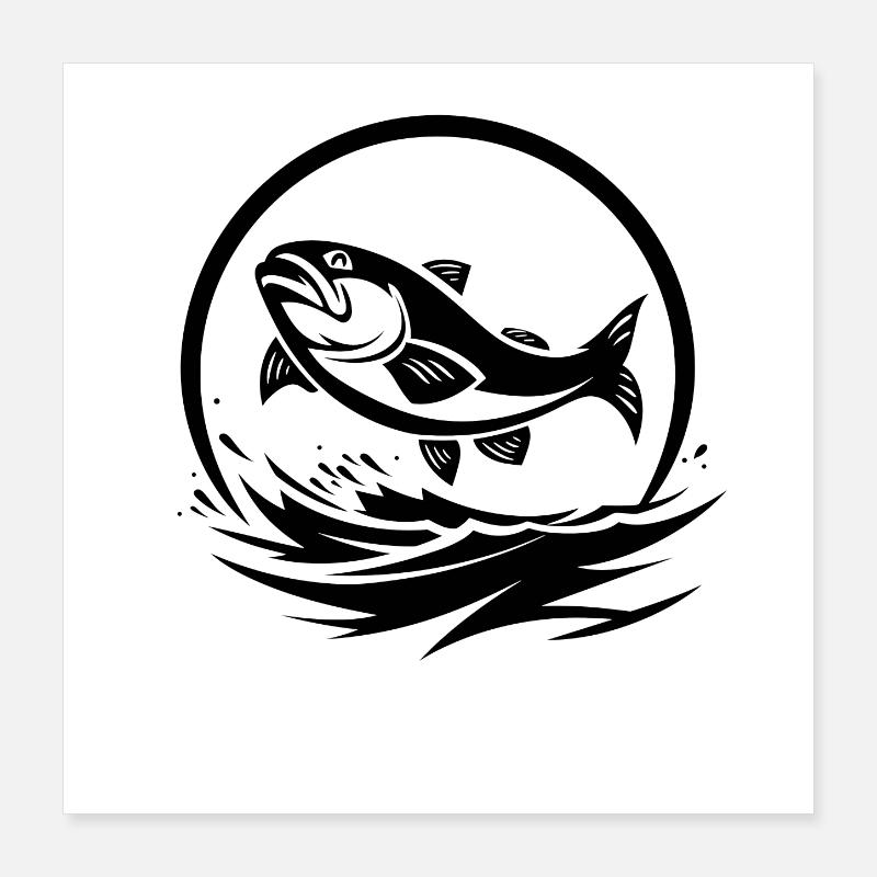 Pêche Poster 40 x 40 cm