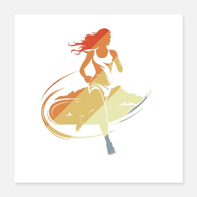 Runner Sketch Poster 16" x 16" (40x40 cm)