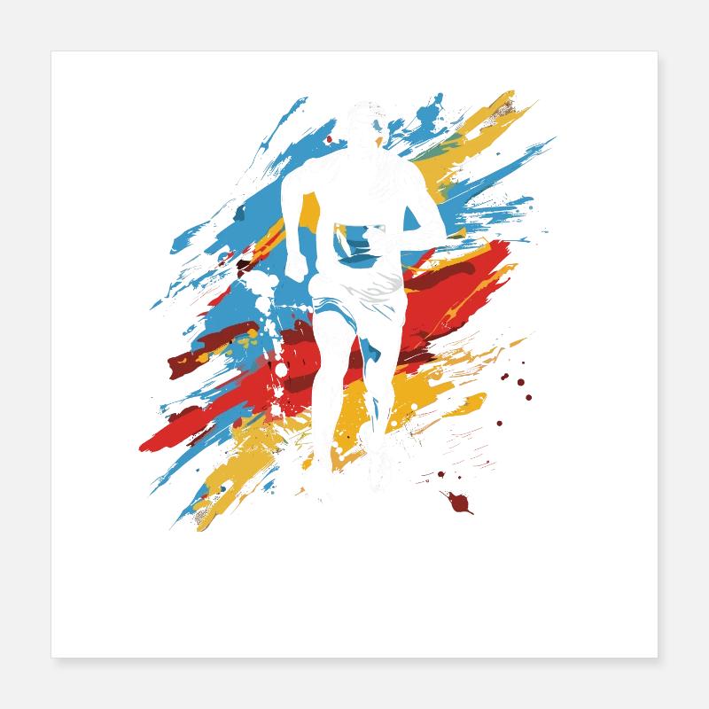 Marathon Boy Drawing Poster 16" x 16" (40x40 cm)
