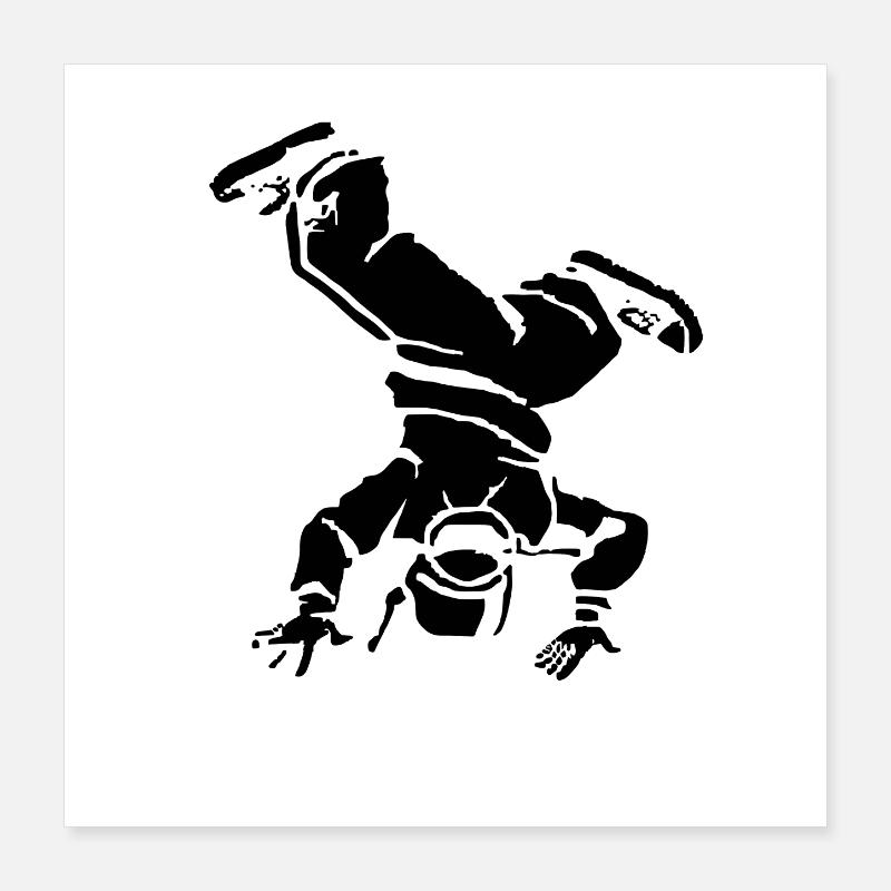 Dessin de breakdancer Poster 40 x 40 cm
