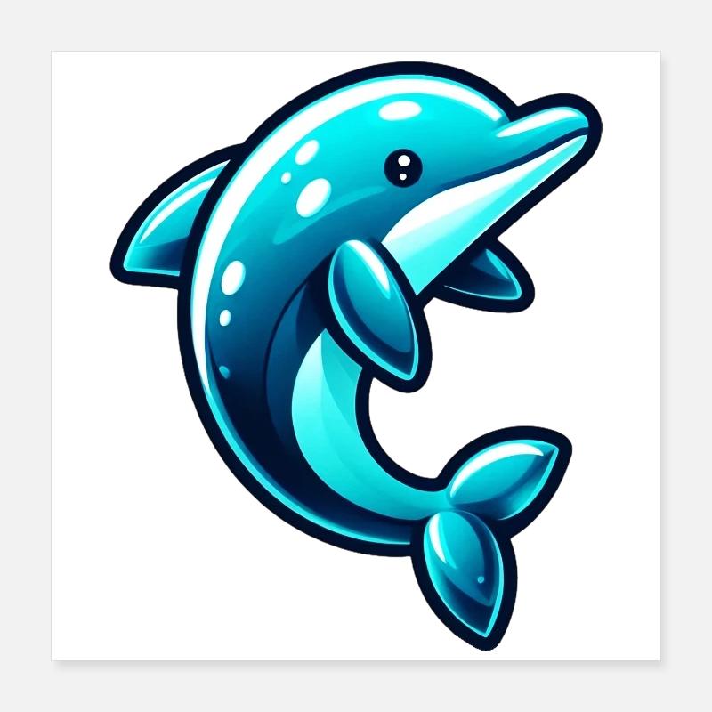 Delfin Poster 40x40 cm