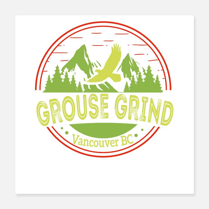 Grouse Grind Vancouver BC Canada Sentier de randonnée Moun Poster 40 x 40 cm