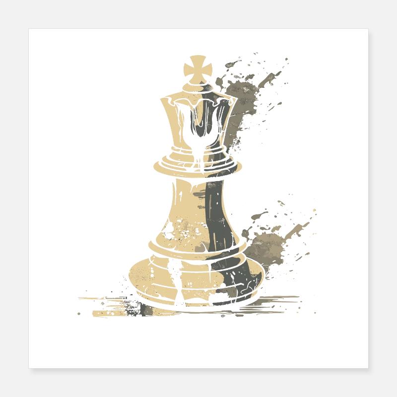 Graphiques de pièces d’échecs Poster 40 x 40 cm