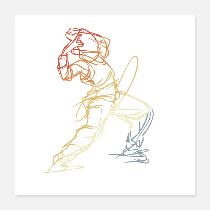 Breakdancer Skizze Poster 40x40 cm