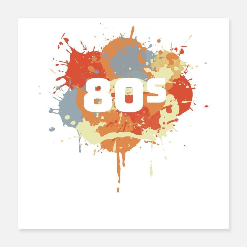 80er Jahre Farbe Graffiti Poster 40x40 cm