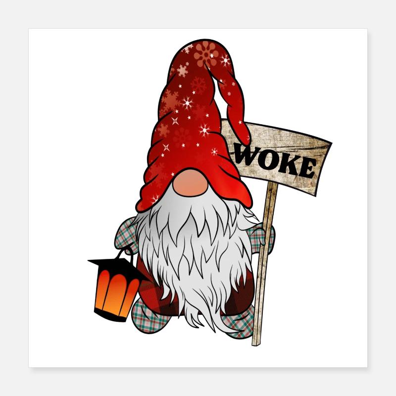 WOKE Gnome Gnome Noël Poster 40 x 40 cm