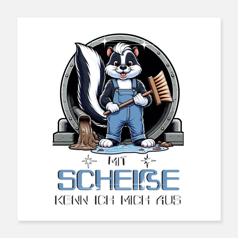 Sewer Cleaner Skunk Poster 16" x 16" (40x40 cm)