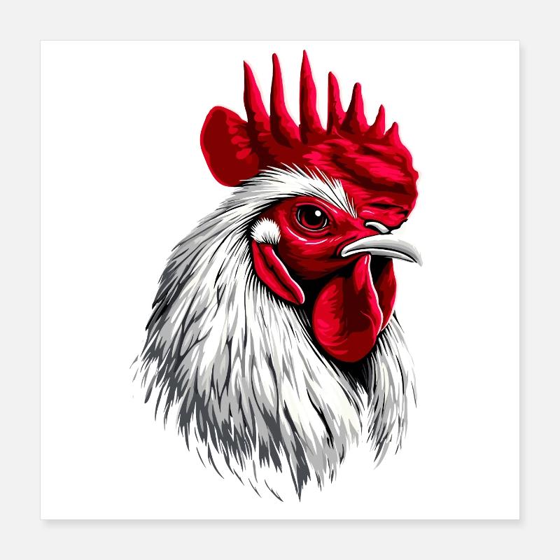 Hahn Chicken Daddy Hühnerstall Dad Landwirt Hühner Poster 40x40 cm