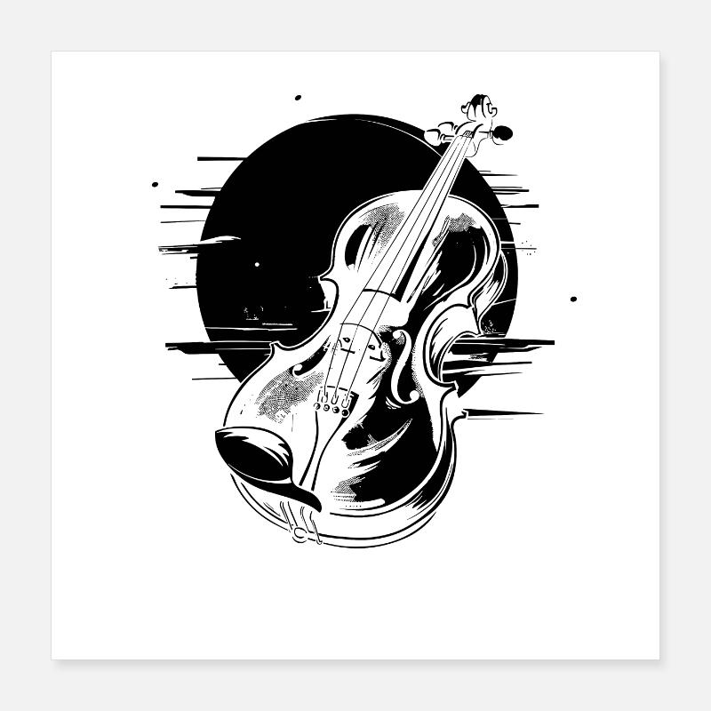 Dessin de violon Poster 40 x 40 cm