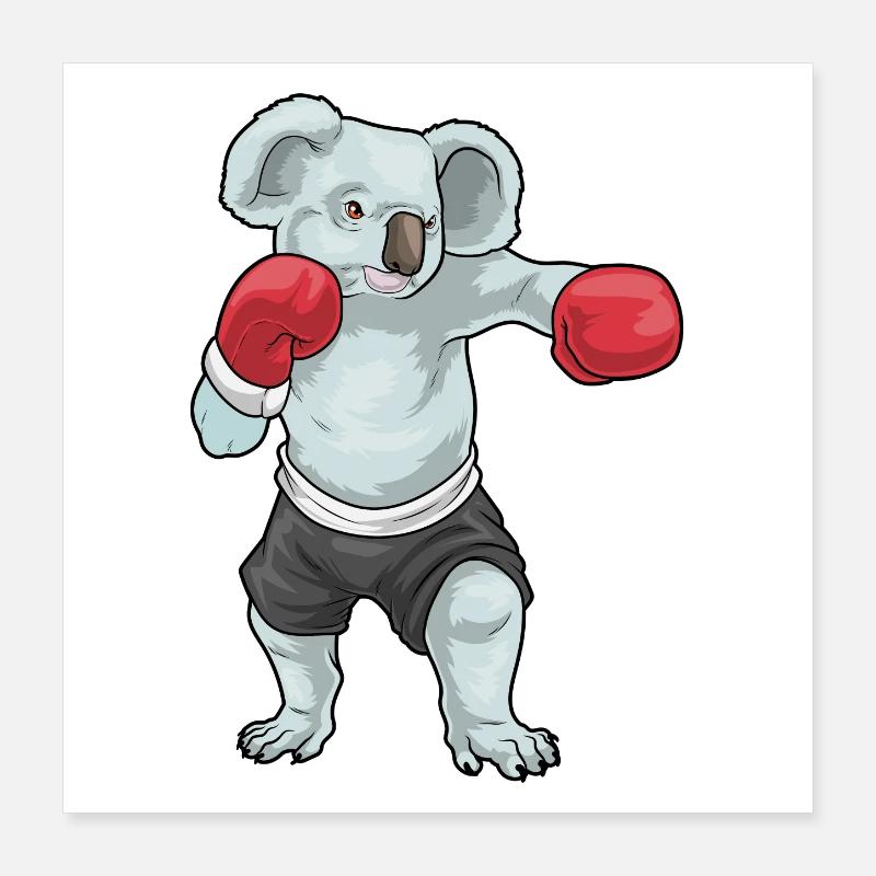 Koala Boxer Gants de Boxe Boxe Poster 40 x 40 cm