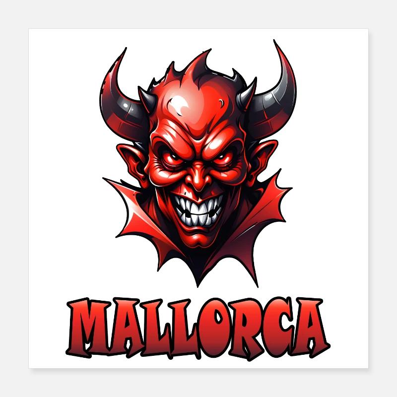 Majorque avec Red Devil Poster 40 x 40 cm