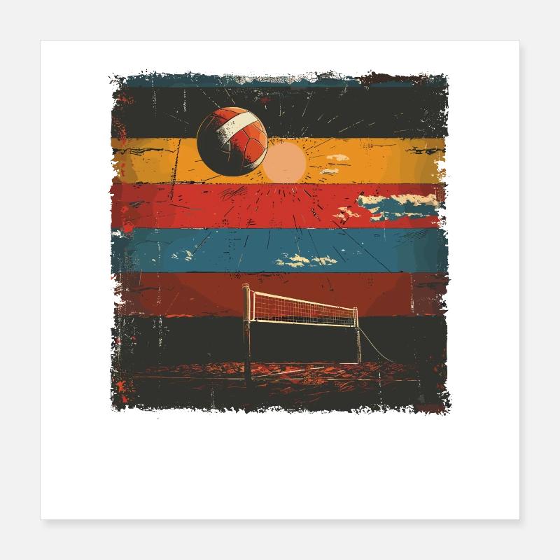 Graphiques de volley-ball Poster 40 x 40 cm